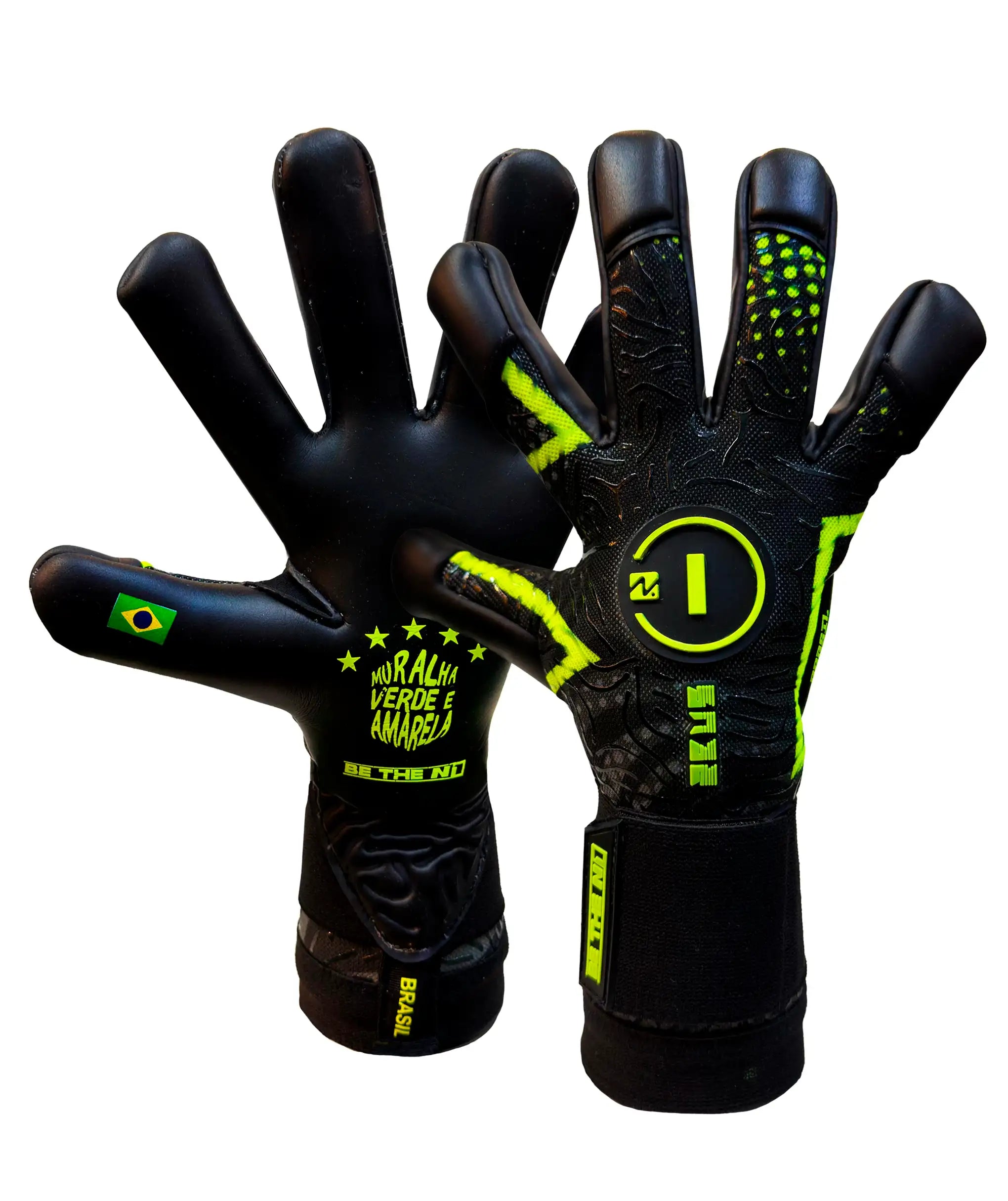 Luva de Goleiro N1 Zeus 2.0 Brasil Preto