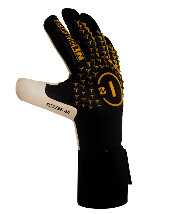 Luva de Goleiro Profissional N1 Scorpius 2.0 Golden Black