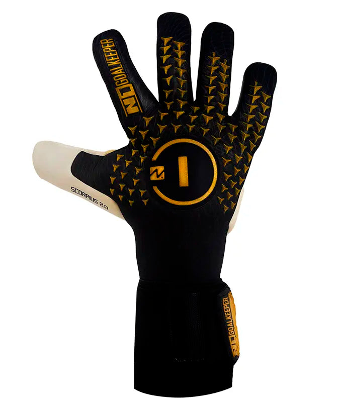 Luva de Goleiro Profissional N1 Scorpius 2.0 Golden Black