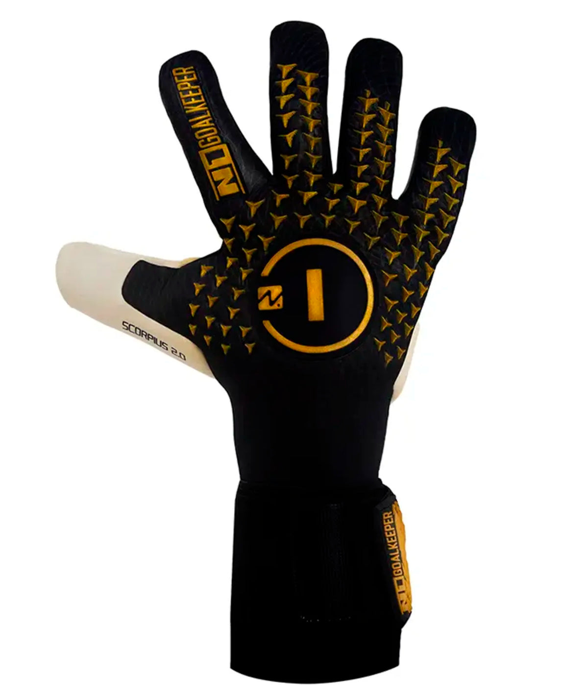 Luva de Goleiro Profissional N1 Scorpius 2.0 Golden Black