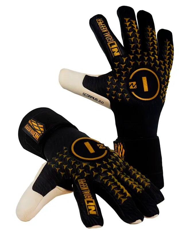 Luva de Goleiro Profissional N1 Scorpius 2.0 Golden Black