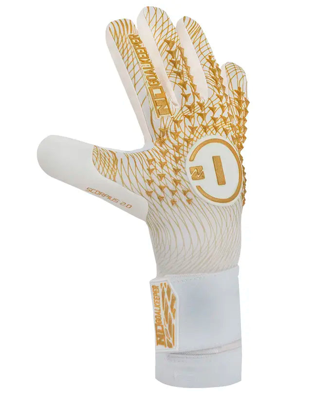 Luva de Goleiro Profissional N1 Scorpius 2.0 Golden White
