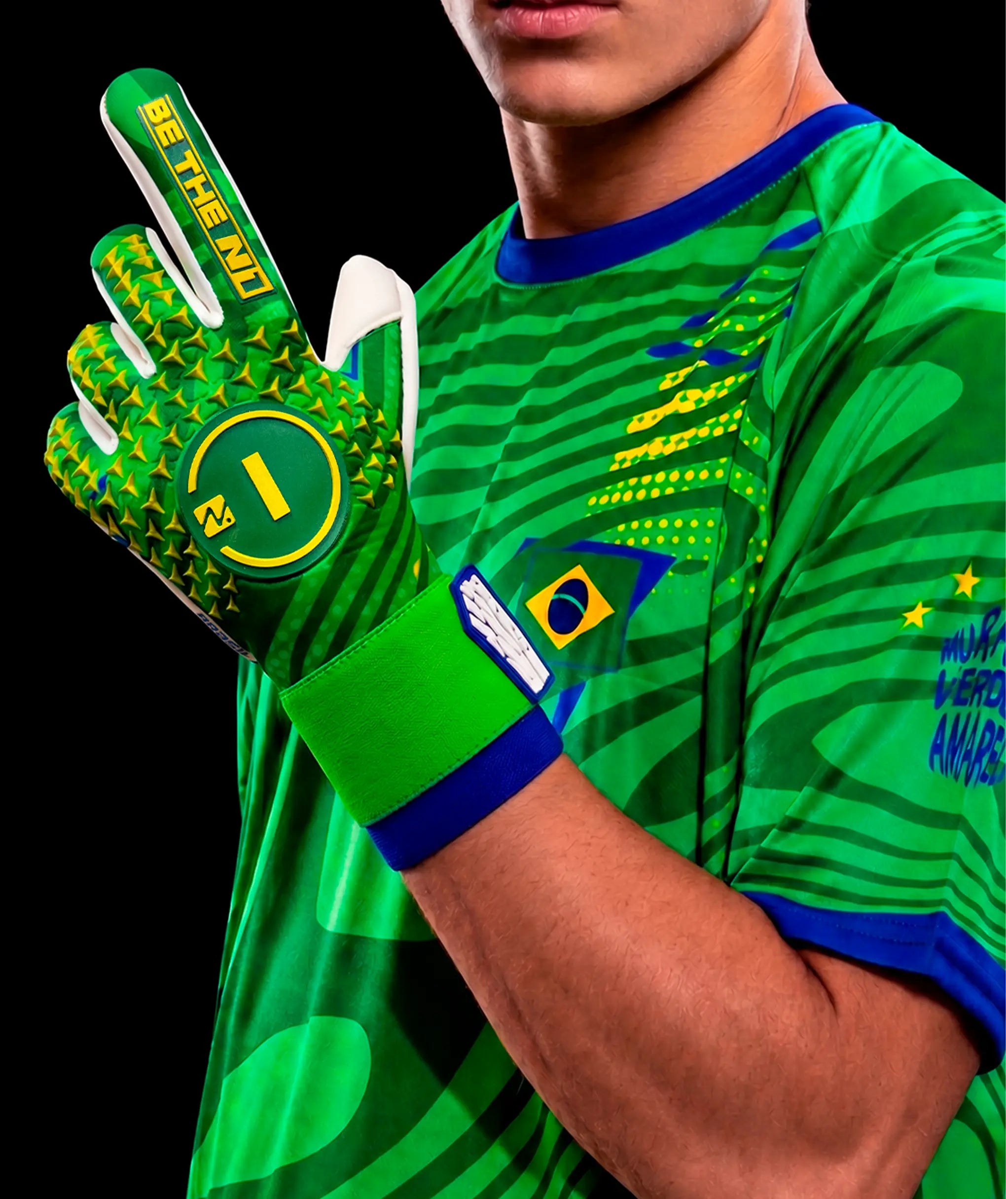 Luva de Goleiro N1 Scorpius 2.0 Brasil Verde
