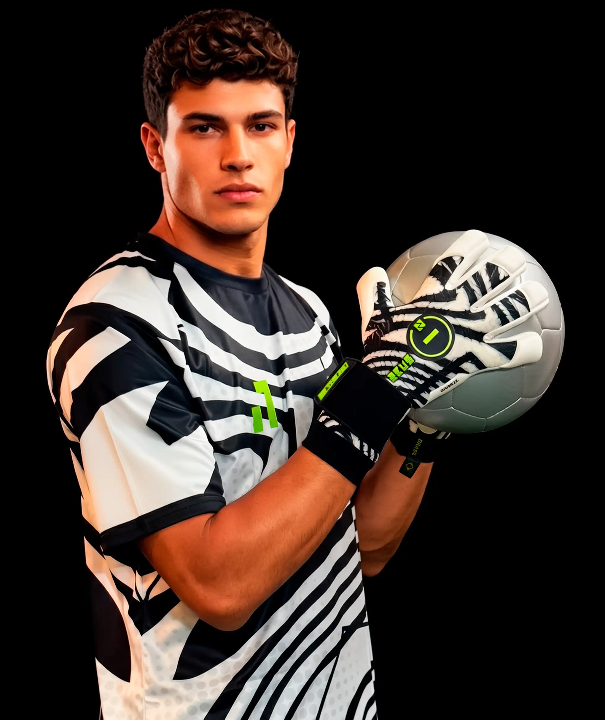 Luva de Goleiro N1 Zeus 2.0 Brasil Branco