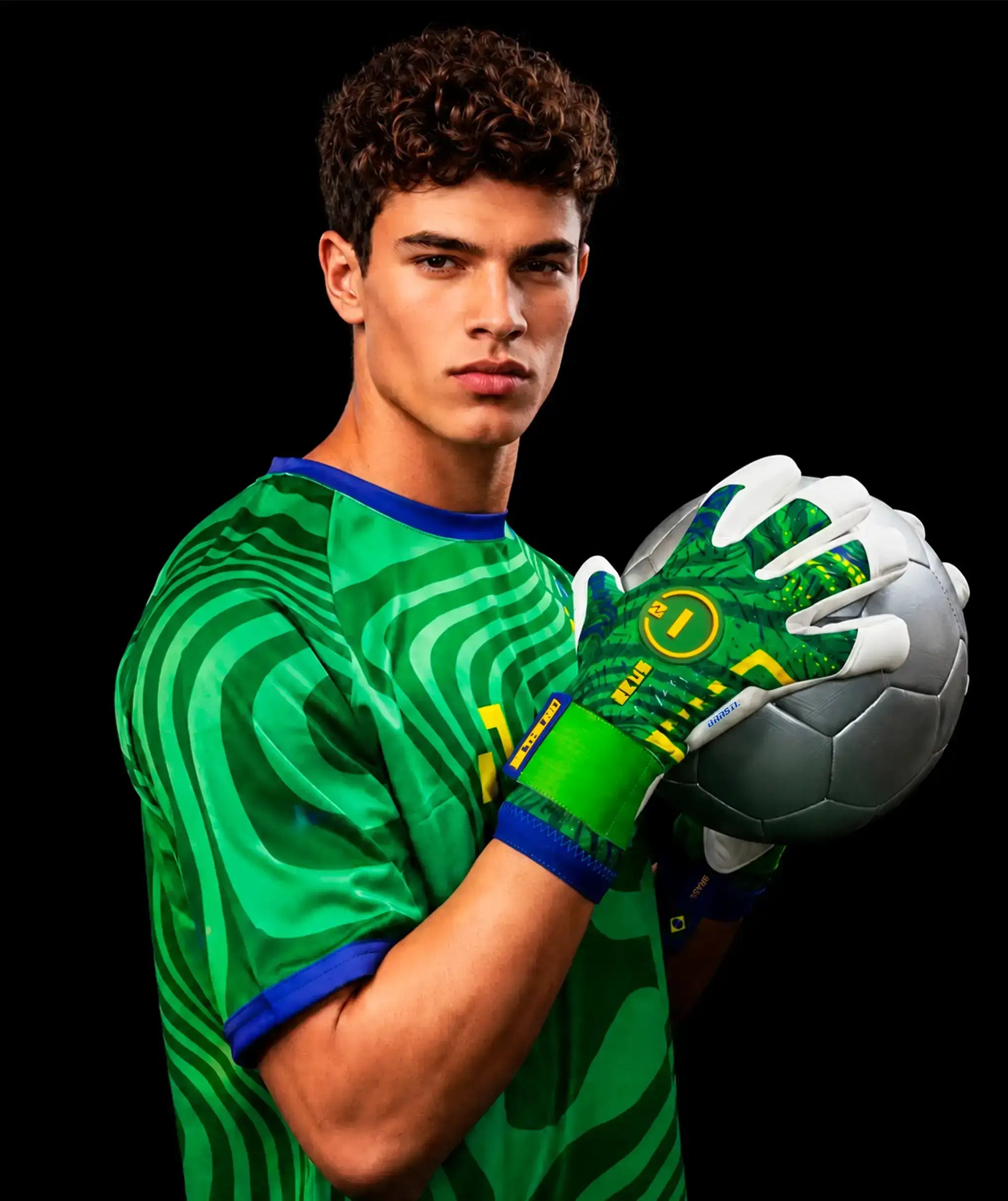 Luva de Goleiro N1 Zeus 2.0 Brasil Verde