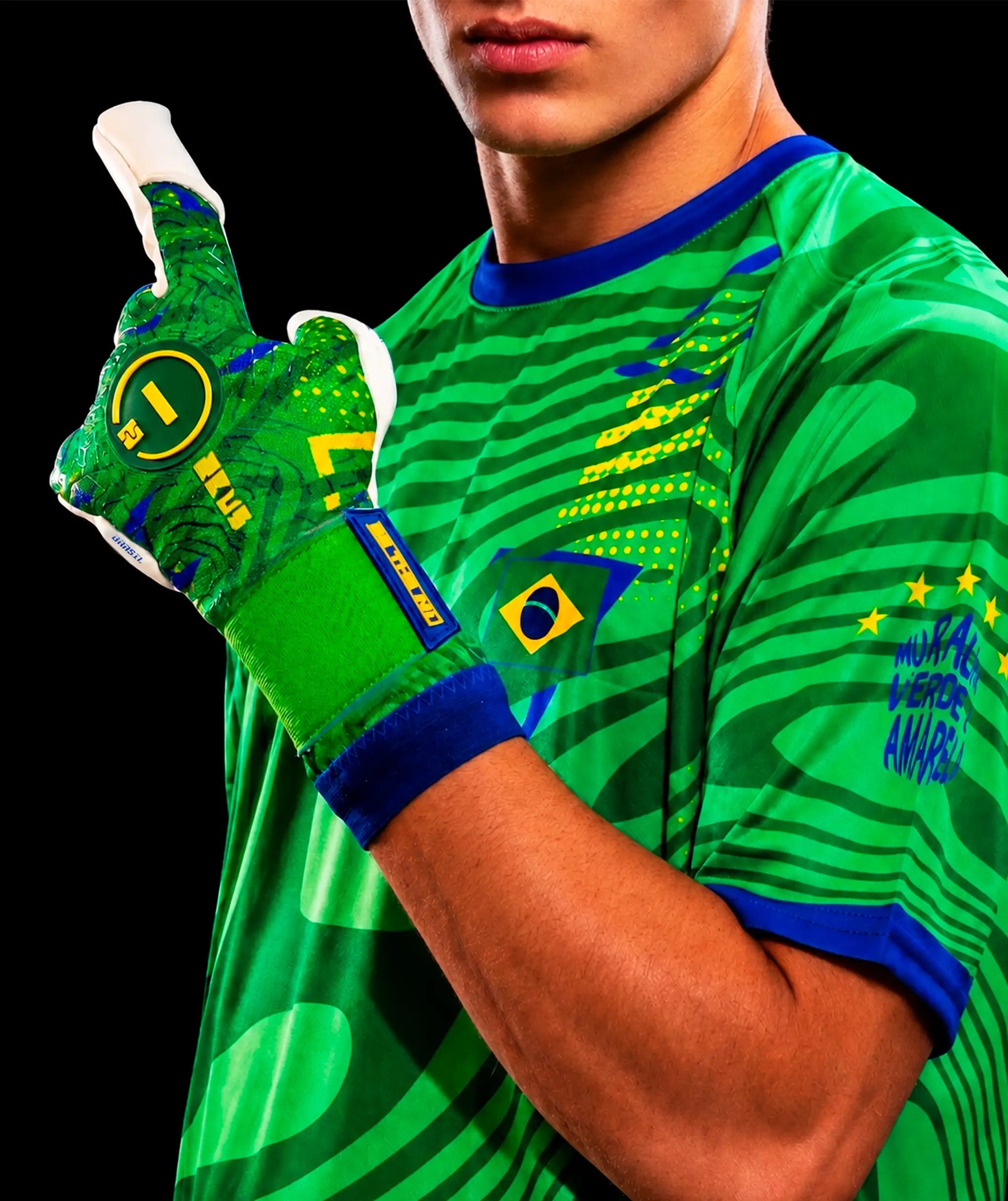 Luva de Goleiro N1 Zeus 2.0 Brasil Verde