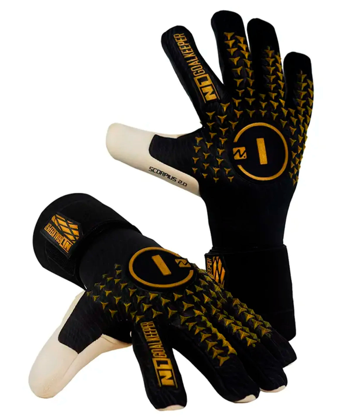 Luva de Goleiro Profissional N1 Scorpius 2.0 Golden Black