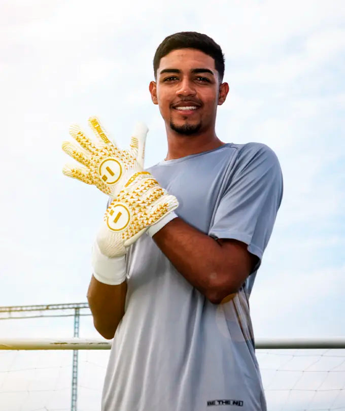 Luva de Goleiro Profissional N1 Scorpius 2.0 Golden White